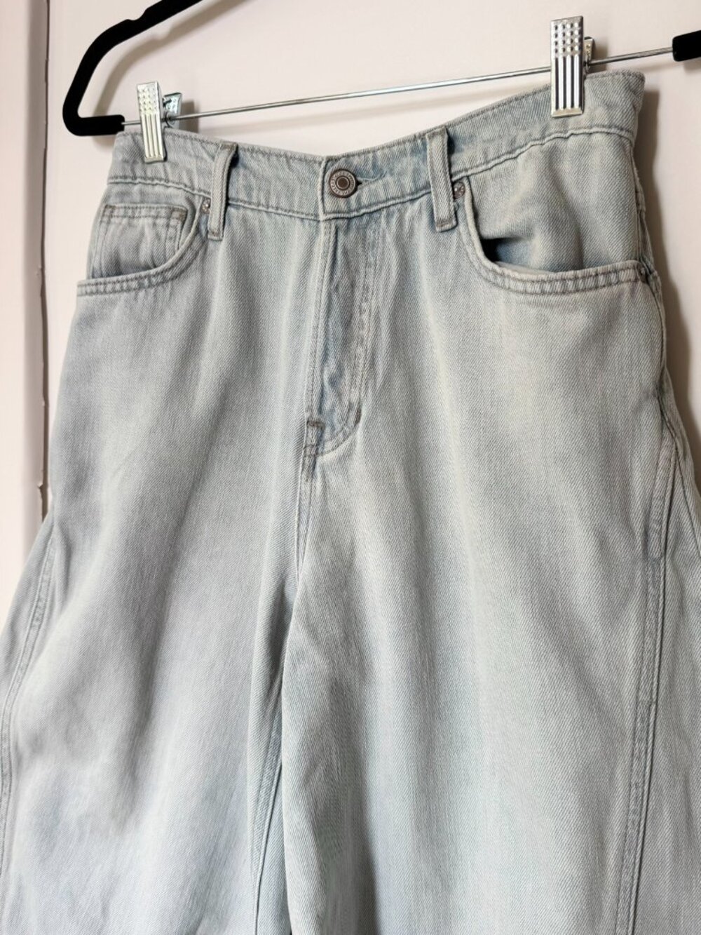 NWT Free People Westward Demi Barrel Jeans Light Blue 26 - Picture 8 of 14